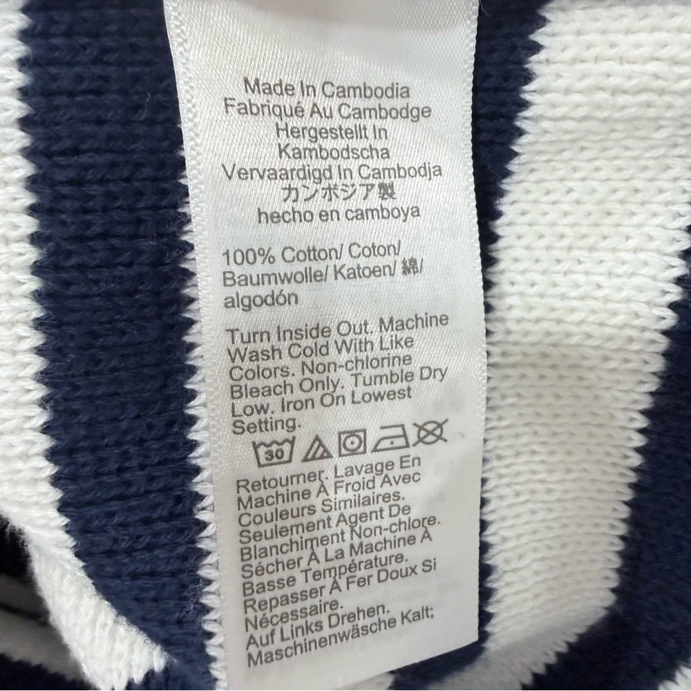 J. Crew Factory Navy and White Striped Lady Cardigan - Picture 5 of 8